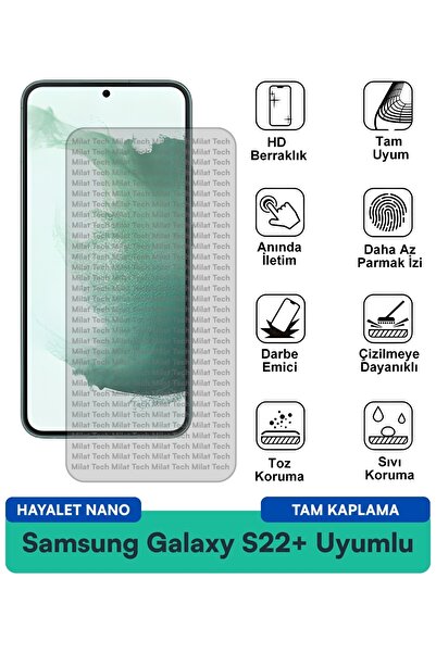 Milat Tech فيلم حماية الشاشة سامسونج جالاكسي S22+ هايلايت نانو، حماية طويلة ا...
