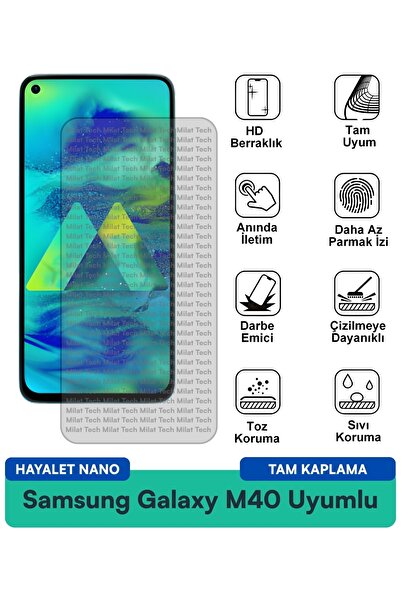 Milat Tech واقي شاشة سامسونج جالاكسي M40 هايتل نانو مقاوم للخدوش والصدمات