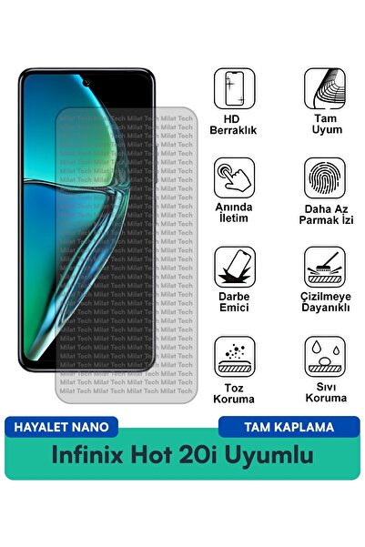 Milat Tech Infinix Hot 20s Hayalet Nano طبقة حماية للشاشة للخصوصية واللمس الحساس