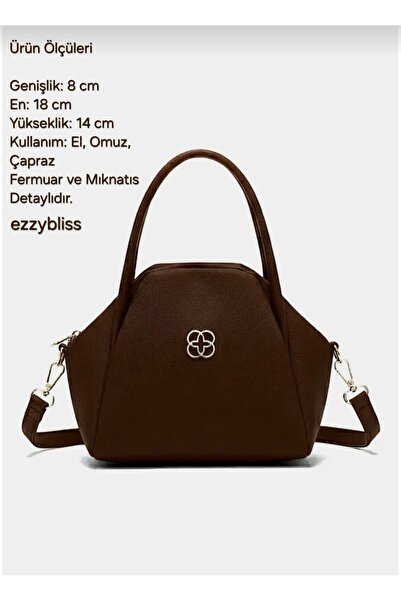 EZZY BLİSS حقيبة كتف وحقيبة يد نسائية من EzzyBliss باللون البني المر مع حزام ...