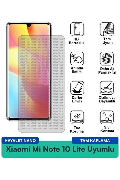 Milat Tech واقي شاشة Xiaomi Mi Note 10 Lite Hayalet Nano لحماية الخصوصية