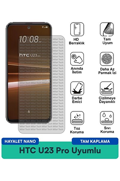 Milat Tech تقنية حماية الشاشة HTC U23 Pro Hayalet Nano المقاومة للبقع