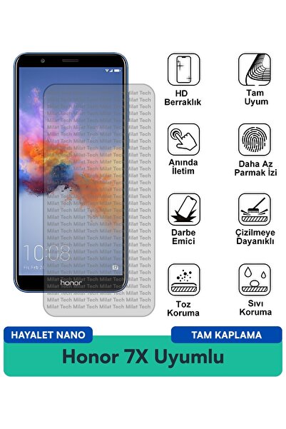Milat Tech فيلم حماية الشاشة Honor 7X Hayalet Nano ذو ملمس حساس عند اللمس