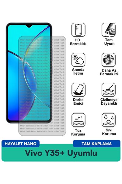Milat Tech فيلم حماية الشاشة Vivo Y35+ Hayalet Nano مقاوم للخدوش والصدمات