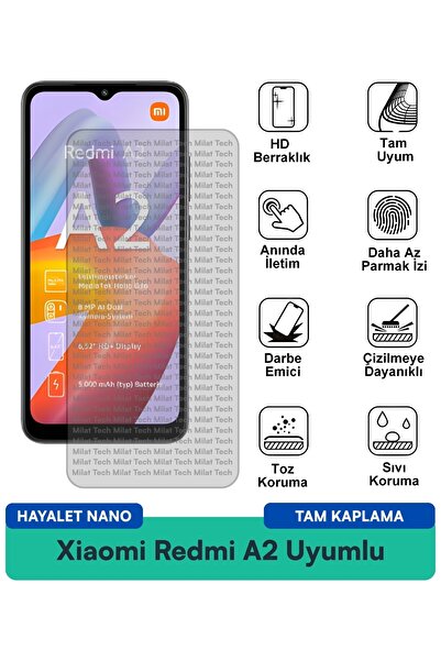 Milat Tech تقنية حماية الشاشة Xiaomi Redmi A2 Hayalet Nano المقاومة للبقع