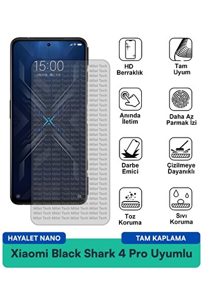Milat Tech طبقة حماية للشاشة من Xiaomi Black Shark 4 Pro Hayalet Nano مقاومة ...