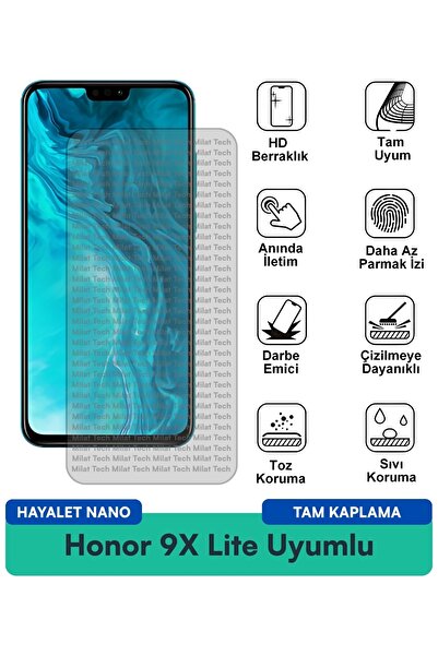 Milat Tech فيلم حماية الشاشة Honor 9X Lite Ghost Nano يمنع بصمات الأصابع ومضا...