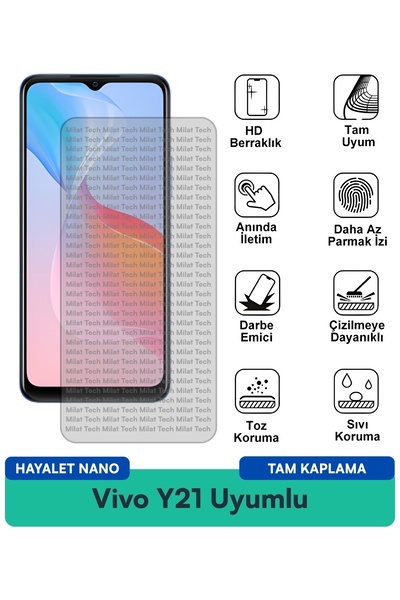 Milat Tech فيلم حماية الشاشة Vivo Y21 Ghost Nano حماية مرنة ورقيقة