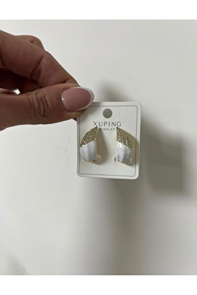 XUPING JEWELRY Zircon Stone Drop Model White Mineral Steel Earrings