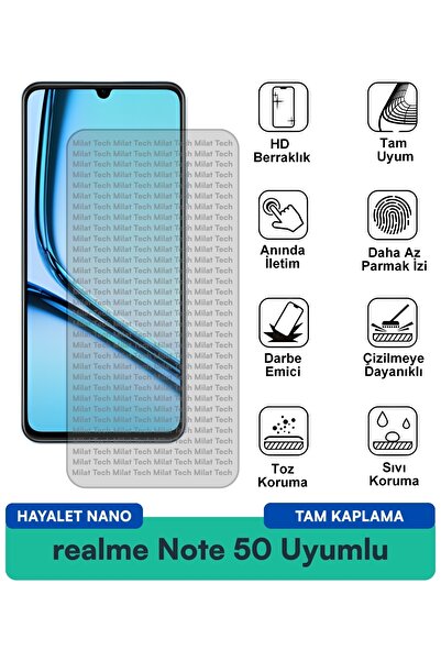 Milat Tech فيلم حماية الشاشة نانو من ريلمي نوت 50 هايلايت مقاوم للخدوش والصدمات