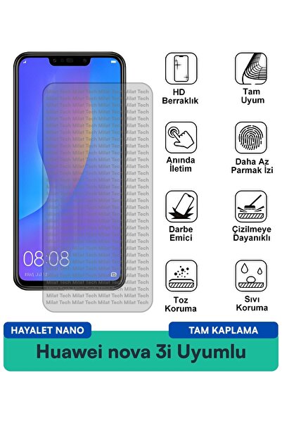 Milat Tech واقي شاشة هواوي نوفا 3i هايلايت نانو سهل التركيب ومقاوم للبقع