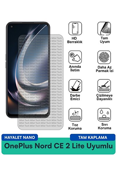 Milat Tech طبقة حماية للشاشة من OnePlus Nord CE 2 Lite Hayalet Nano مقاومة لل...