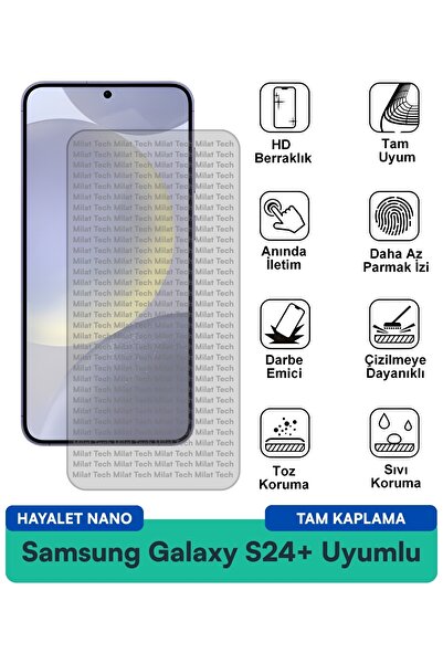 Milat Tech فيلم حماية شاشة سامسونج جالاكسي S24+ هايلايت نانو مقاوم للخدوش وال...