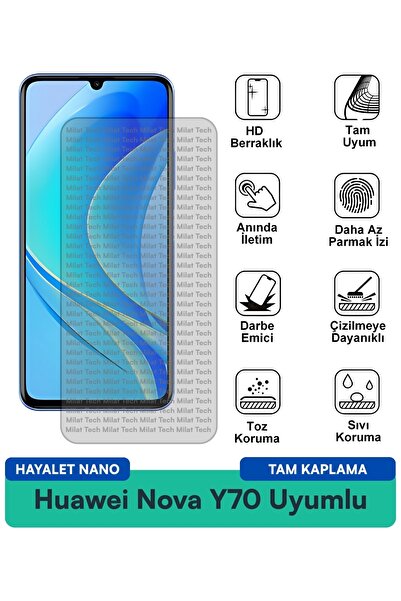 Milat Tech واقي شاشة هواوي نوفا Y70 هايلايت نانو مقاوم للبقع وحساس للمس