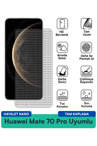 Milat Tech فيلم حماية الشاشة هواوي ميت 70 برو هايلايت نانو مقاوم للخدوش والصدمات