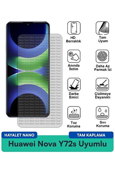 Milat Tech واقي شاشة هواوي نوفا Y72s هايتل نانو مقاوم للخدوش والصدمات
