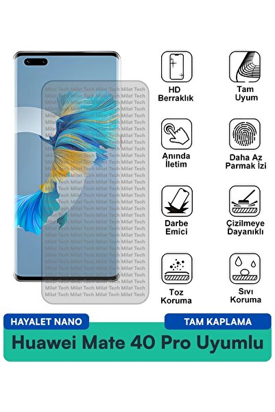 Milat Tech واقي شاشة هواوي ميت 40 برو هايت نانو مقاوم للخدوش والصدمات