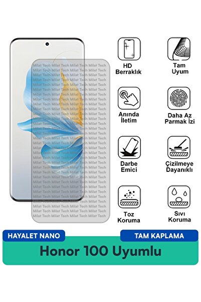 Milat Tech فيلم حماية الشاشة Honor 100 Ghost Nano مقاوم للخدوش والصدمات