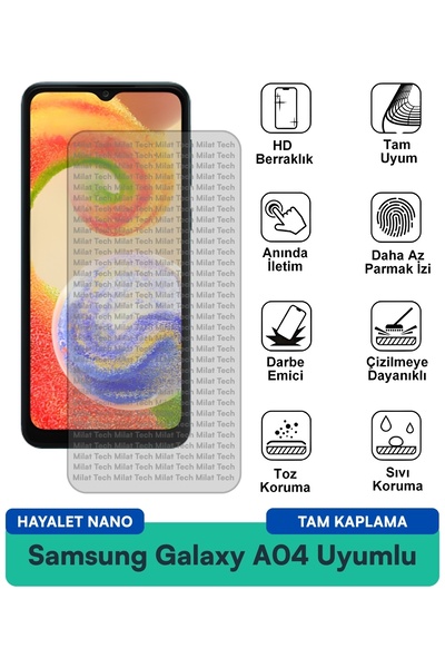 Milat Tech فيلم حماية الشاشة سامسونج جالاكسي A04 هايلايت نانو مقاوم للخدوش وا...