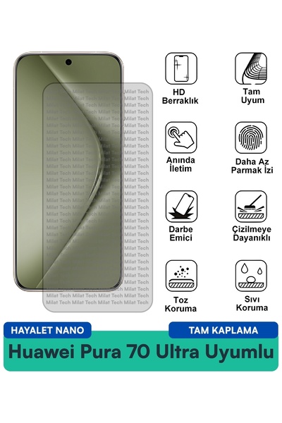 Milat Tech فيلم حماية الشاشة هواوي بورا 70 ألترا هايلايت نانو مقاوم للخدوش وا...