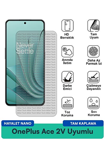 Milat Tech واقي شاشة OnePlus Ace 2V Hayalet Nano مقاوم للخدوش والصدمات