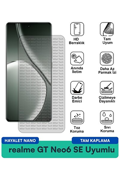 Milat Tech فيلم حماية الشاشة من Realme GT Neo6 SE Hayalet Nano مضاد للخدش وحم...
