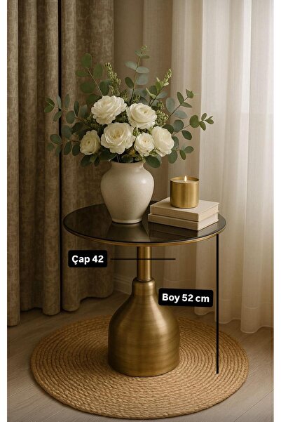 Valda AYNALI FIRÇALI GOLD ESKİTME SEHPA