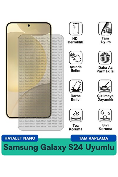 Milat Tech فيلم حماية شاشة سامسونج جالاكسي S24 هايلايت نانو مقاوم للخدوش والص...
