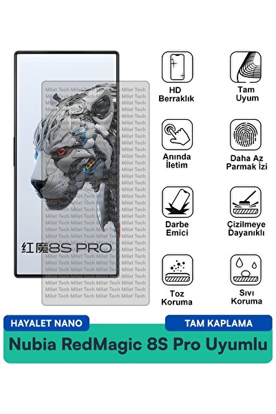 Milat Tech طبقة حماية للشاشة من نوبيا ريد ماجيك 8S برو هايلايت نانو مقاومة لل...