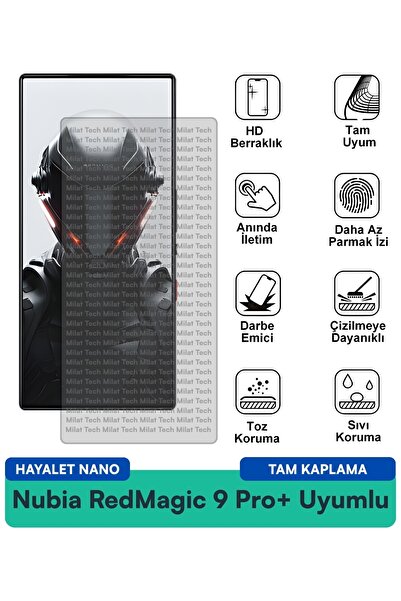 Milat Tech Nubia RedMagic 9 Pro+ Hayalet Nano طبقة حماية للشاشة مقاومة للخدوش...