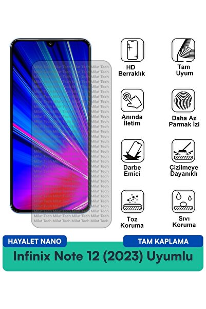 Milat Tech فيلم حماية الشاشة Infinix Note 12 (2023) Ghost Nano مقاوم للخدوش و...