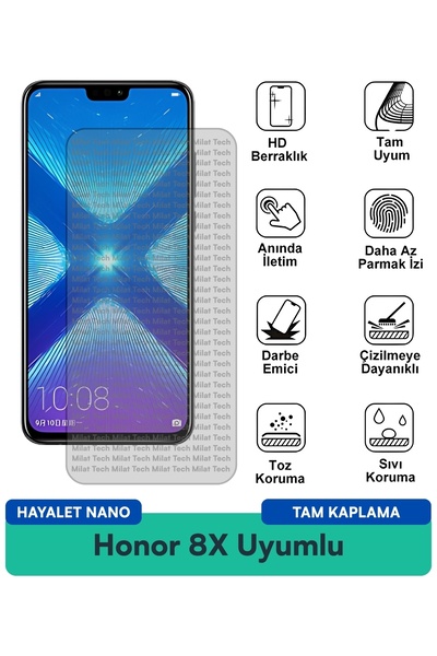 Milat Tech واقي شاشة هونر 8X جيليست نانو مقاوم للخدوش والصدمات