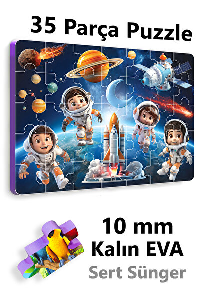 EVAKANCA 35 Parçalı Kalın EVA Puzzle Yapboz Uzay Astronot
