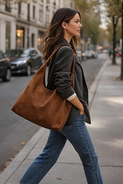 Mckanzie Τσάντα σουέτ μεγάλου μεγέθους