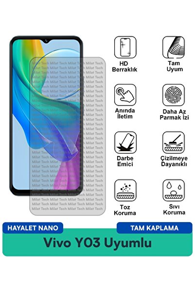 Milat Tech فيلم حماية الشاشة Vivo Y03 Ghost Nano حماية طويلة الأمد من البقع