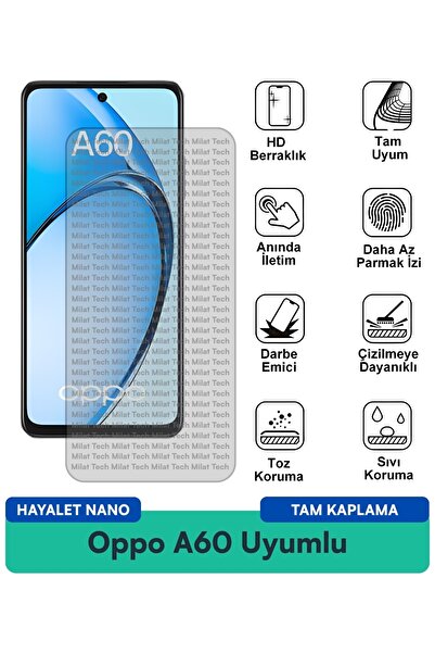 Milat Tech واقي شاشة نانو من أوبو A60 هايتل، مقاوم للخدوش والصدمات