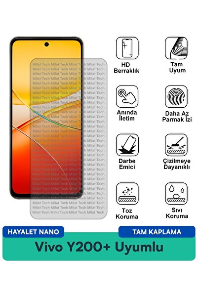 Milat Tech فيلم حماية الشاشة Vivo Y200+ Hayalet Nano مقاوم للخدوش والصدمات
