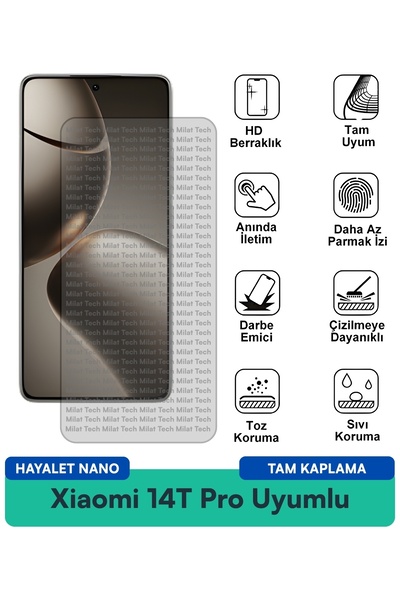 Milat Tech تطبيق Xiaomi 14T Pro Ghost Nano لحماية الشاشة، عملية وبدون فقاعات