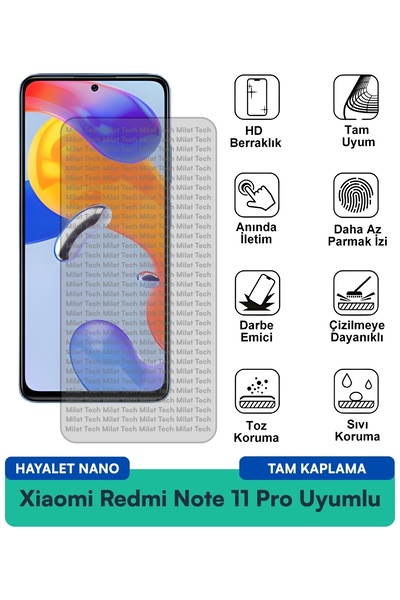 Milat Tech واقي شاشة نانو لهاتف شاومي ريدمي نوت 11 برو، حماية للخصوصية