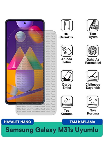 Milat Tech فيلم حماية الشاشة سامسونج جالاكسي M31s هايلايت نانو للحماية من الص...