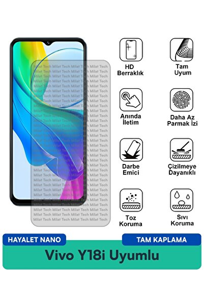 Milat Tech فيلم حماية الشاشة Vivo Y18i Hayalet Nano مقاوم للخدوش والصدمات