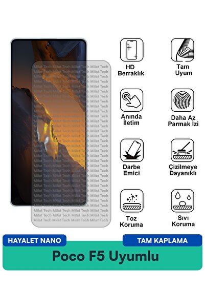 Milat Tech طبقة حماية للشاشة من Poco F5 Ghost Nano مقاومة للخدوش والصدمات