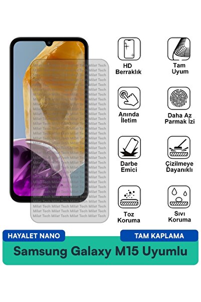 Milat Tech فيلم حماية الشاشة سامسونج جالاكسي M15 هايلايت نانو سهل التركيب ويم...