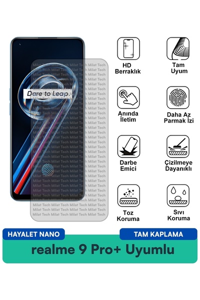Milat Tech فيلم حماية الشاشة نانو هايلايت لهاتف ريلمي 9 برو+، إحساس حساس عند ...