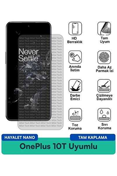 Milat Tech تقنية حماية الشاشة OnePlus 10T Hayalet Nano المقاومة للبقع