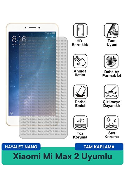 Milat Tech تطبيق Xiaomi Mi Max 2 Ghost Nano لحماية الشاشة، عملية بدون فقاعات