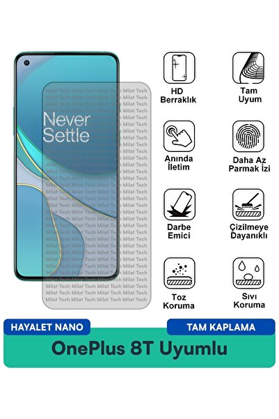 Milat Tech طبقة حماية للشاشة من OnePlus 8T Hayalet Nano مضادة للخدش ومقاومة ل...