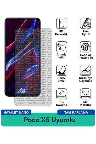 Milat Tech طبقة حماية للشاشة من Poco X5 Ghost Nano مقاومة للخدوش والصدمات