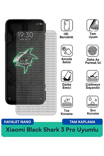 Milat Tech طبقة حماية للشاشة من Xiaomi Black Shark 3 Pro Hayalet Nano مقاومة ...