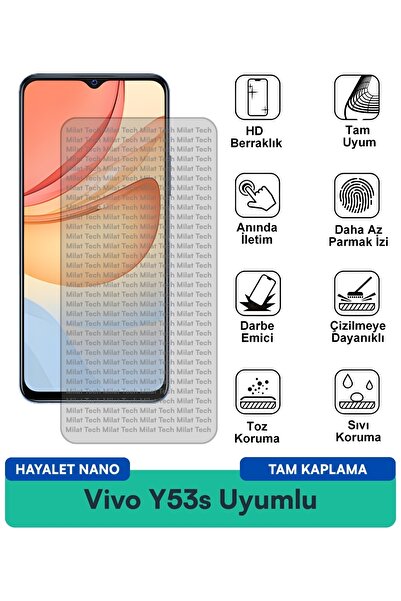 Milat Tech فيلم حماية الشاشة Vivo Y53s Hayalet Nano مقاوم للخدوش والصدمات